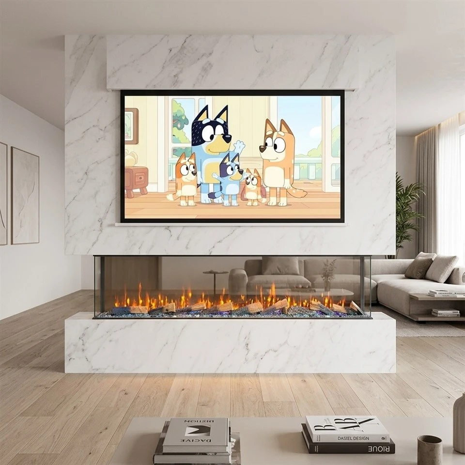 3 Sided Recessed Electric Fireplace 100inch factory